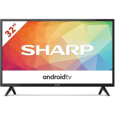 SHARP 32FG6EA Android viedtelevizors 81 cm (32 collas), balss vadība, izmantojot Google palīgu, Chromecast, Bluetooth, 2X HDMI, 2X USB, Dolby Audio, Active Motion 400, melns