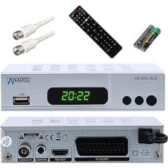 Anadol HD 202c Plus PVR Recording Function Timeshift, Digital Full HD 1080p Cable Receiver for Digital Cable TV (HDTV, DVB-C / C2, HDMI, SCART, Media Player, USB 2.0)