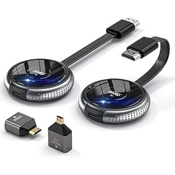 Bezvadu HDMI, DRYMOKINI HDMI bezvadu raidītājs un uztvērējs 165 ft HD bezvadu HDMI radio pārraide, 5G HDMI bezvadu pārraide multivides straumēšanai no klēpjdatora/kameras/PS5 uz