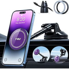 2024 360° Rotating Suction Cup: Mobile Phone Holder Car Magnet [Upgrade Strongest Magnets] Compatible with MagSafe Mobile Phone Holder Car Universal Car Mobile Phone Holder for iPhone 15 14 13 12 Pro