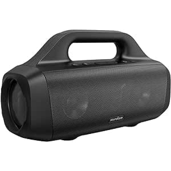 Anker Soundcore Motion Boom āra Bluetooth skaļrunis ar titāna audio draiveriem, BassUp tehnoloģiju, IPX7 ūdens aizsardzību, 24h akumulatoru, ar pārnēsāšanas siksnu, ideāli piemērots lietošanai ārā, dārzā, pludmalē