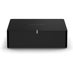 Sonos | Portu arhitektūra, audio atskaņotājs un straumēšana, mitruma izturīgs, vairāku istabu WiFi/Ethernet, iebūvēts Google palīgs un Amazon Alexa, Sonos App Control, iOS AirPlay2 — melns