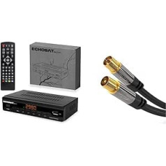 HD līnijas kabeļa uztvērējs digitālajam kabeļtelevīzijai 2990 Combo DVB-C + HDMI kabelis un KabelDirekt antenas kabelis — 2 m (aizsardzība, 75 omi, koaksiālais spraudnis > koaksiālais savienojums)