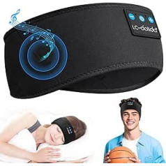 Bluetooth Sleep Headphones, Sleep Mask with Headphones, Sports Headband Headphones with Ultra Thin HD Stereo Speaker, Perfect for Yoga, Sports, Side Sleepers, Meditation