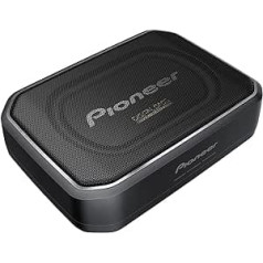 Pioneer TS-WX140DA aktīvais mini zemfrekvences skaļrunis 6x9, iebūvēts jaudīgs D klases pastiprinātājs ar 170 W maksimālo jaudu, ieejas nominālā jauda 50 W, melns