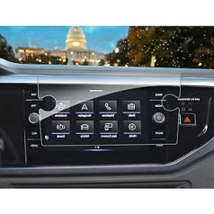 SHAOHAO Savietojams ar VW Polo AW/BZ MK6 2017-2023 & Taigo 2022 2023 8 collu automašīnas navigācijas ekrāna aizsargs GPS caurspīdīga aizsargplēve, pret skrāpējumiem izturīgs 9H rūdīta stikla ekrāna aizsargs