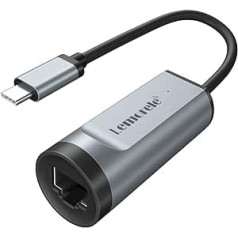 USB C–Ethernet adapteris, Lemorele Thunderbolt 3/C tipa —RJ45 Gigabit Ethernet LAN tīkla adapteris ar 100 W PD uzlādes portu, saderīgs klēpjdators, personālais dators, slēdzis, MacBook, iPad un citas C tipa ierīces