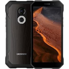 DOOGEE Android 12 Outdoor Mobile Phone without Contract S61 Pro, Helio G35 2.3 GHz 6 GB + 128 GB, 48 MP Night Vision Camera, IP68 Smartphone, Robust, Waterproof, 6.0 Inch HD+ Screen, Dual SIM, GPS NFC