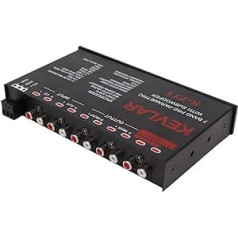 Car Audio Equalizer, Low Pass 7 Band Car Graphic Equalizer High Level Input EQ with CD AUX Input and Rear Front SUB Output for Stereo System