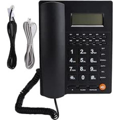 Corded Phone, Wired Home Phone, Big Button Phone for Elderly, Caller ID Display/HD Call Quality (Noise Cancellation), Plug and Play. Black