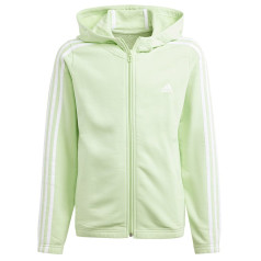 Adidas 3 Stripes Full-Zip Hoodie meiteņu sporta krekls IS2632 / zaļš / 140 cm