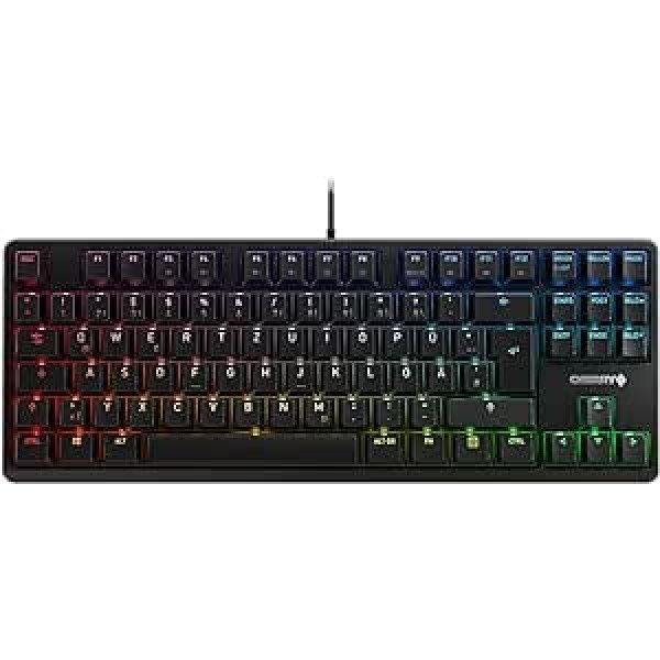 CHERRY G80-3000N TKL RGB German Layout QWERTZ Wired Keyboard Mechanical Gaming Keyboard Cherry MX Silent Red Switches Black TKL 44 x 14 x 3.5 cm