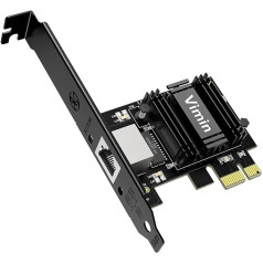 VIMIN 2.5G Base-T PCIe tīkla karte ar Realtek RTL8125B — pārveidojiet PCIe slotu par 2.5G Ethernet portu, 2500/1000/100Mbps PCI Express Ethernet adapteri operētājsistēmai Windows un Linux