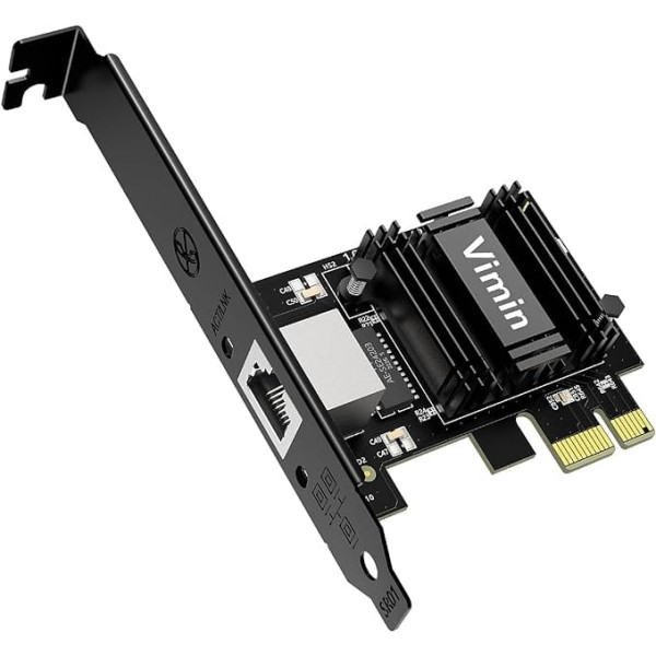 VIMIN 2.5G Base-T PCIe tīkla karte ar Realtek RTL8125B — pārveidojiet PCIe slotu par 2.5G Ethernet portu, 2500/1000/100Mbps PCI Express Ethernet adapteri operētājsistēmai Windows un Linux