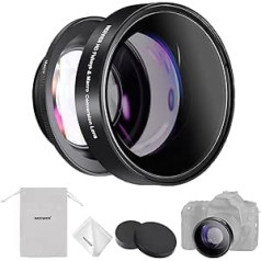 NEEWER 55 mm 0,43X HD 2 in 1 platleņķa un makro objektīvs, īpaši plata leņķa objektīvs ar 18 mm fokusa attālumu, saderīgs ar Canon EOS M5 M6 M50 Mark II R7 Sony ZV-E10 A6400 A7 IV Nikon D750 D850 LS-2600,