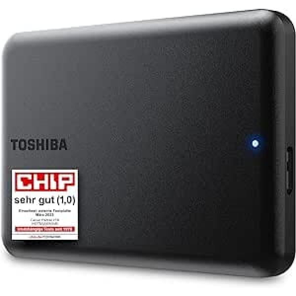 Toshiba Canvio Partner 2 TB, pārnēsājams, 2,5 collu ārējais cietais disks, USB 3.2 Gen 1, saderīgs ar Mac un Windows, barojas ar USB