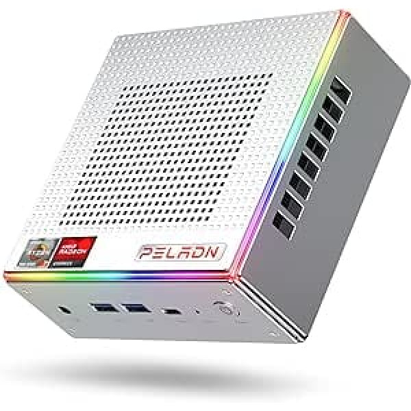 PELADN HA-4 Mini PC, AMD Ryzen 7 7735HS (8C/16T, līdz 4.75GHz), Win11 Pro, 16GB DDR5 RAM, 512GB SSD, 4K HD, BT5.2, Dual HDMI, WiFi6 2.4G/5G, Office, Business Small Desktop PC