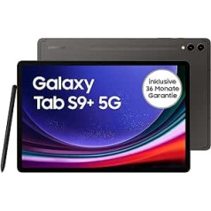 Samsung Galaxy Tab S9+ Android planšetdators, 5G, 512 GB / 12 GB RAM, MicroSD kartes slots, t.sk. S Pen, bez Simlock bez līguma, grafīts -