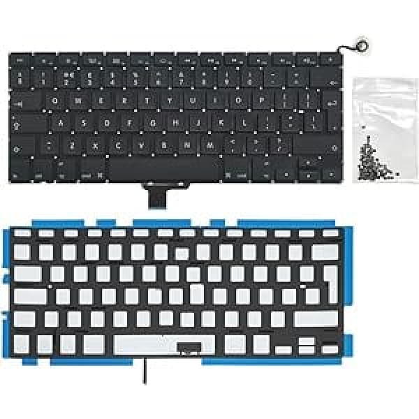 ICTION QWERTY aizmugurgaismota tastatūra ar skrūvēm priekš MacBook Pro 13