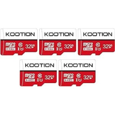 KOOTION Micro SD karte 32 GB 10. klase 5 atmiņas karšu komplekts SD MicroSDHC Mini SD karte 32G atmiņas kartes Krāsains (UHS-I A1 U1) SD karšu komplekts MicroSD karšu komplekts 5 kamerām Mobilais tālrunis planšetdators