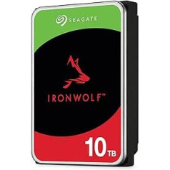 Seagate IronWolf ST10000VN000 10TB NAS iekšējais cietais disks HDD 3,5 collas 7200 RPM CMR 256 MB kešatmiņa SATA 6GB/s Ietver 3 gadu glābšanas pakalpojumu