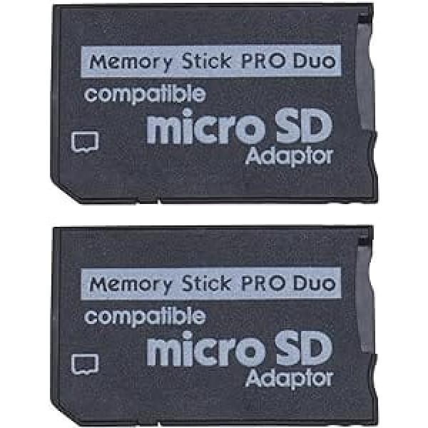 2 x Micro SD uz Pro Duo atmiņas kartes adapteris, kas saderīgs ar Sony PSP Console 1000 2000 3000 kamerām