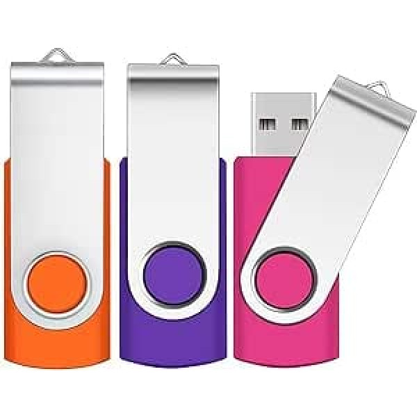 SRVR datu krātuve USB SRVR atmiņas karte ar vāciņu, iepakojumā 3, 8Go 3 jauktas krāsas