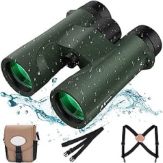 Aurosports 10 x 42 Professional Binoculars for Adults, Compact Binoculars with Night Vision BaK4 in Low Light, Waterproof Optical High Performance, Perfect for Bird Watching, Hunting, Outdoor