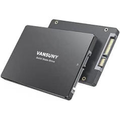 Vansuny 1 TB SATA III iekšējais SSD, SSD cietais disks iekšējais 2,5 collu iekšējais SSD 1 TB Minimālais lasīšanas ātrums 500 MB/s