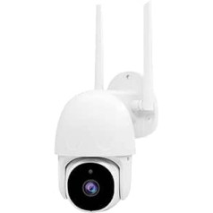 1080P PTZ WiFi Camera Alexa Smart Camera System, Outdoor Surveillance Camera WLAN 355°/90° Rotatable, Automatic Tracking, Two-Way Audio, 30 m Night Vision, IP66, 128G SD Card Slot