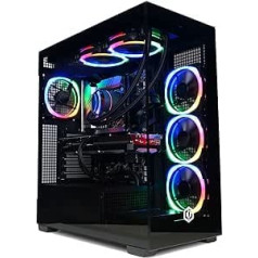 CYBERPOWERPC Luxe spēļu dators — Intel Core i9-11900KF, AMD Radeon RX 6700 XT 12GB, 32GB RAM, 1TB NVMe SSD, 650W 80+ PSU, WLAN, ūdens dzesēšana, Windows 11, Prism RGB