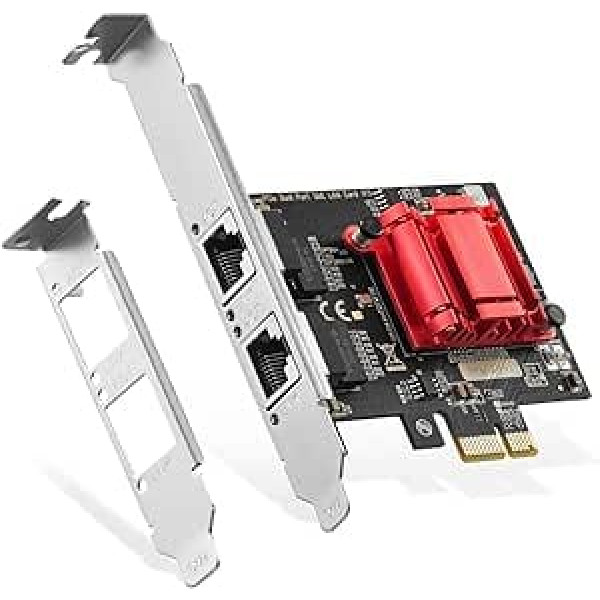 Binardat 2 portu Gigabit PCIe tīkla adapteris, Intel 82575/82576 kontrolieris 1000/100Mbps Ethernet LAN karte operētājsistēmai Windows/Linux