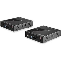 StarTech.com HDMI KVM over IP Extender - 4K 30Hz HDMI 2.0 & USB via IP LAN or CAT5e/CAT6 Ethernet (100m) - Remote KVM Switch/Console Transmitter/Receiver Complete for Computer Remote Control (SV565HDIP)