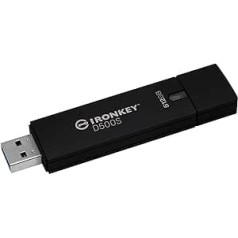 Kingston IronKey D500S aparatūras šifrēts USB zibatmiņas disks 512GB FIPS 140-3 Lvl 3 (Gaida) AES-256 — IKD500S/512GB, melns