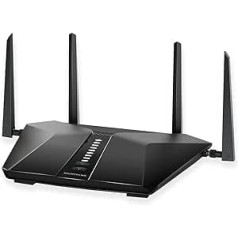 NETGEAR RAX50 WiFi 6 maršrutētājs AX5400 (6 straumes ar ātrumu līdz 6 Gbps, Nighthawk WLAN maršrutētāja pārklājums līdz 175 m², savietojams ar iPhone 12/13 vai Samsung S20/S21)