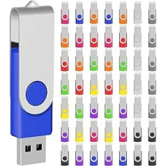 Iepakojumā 50 1 GB USB atmiņas karte 2.0 Transmemory Memory Stick Multicolored