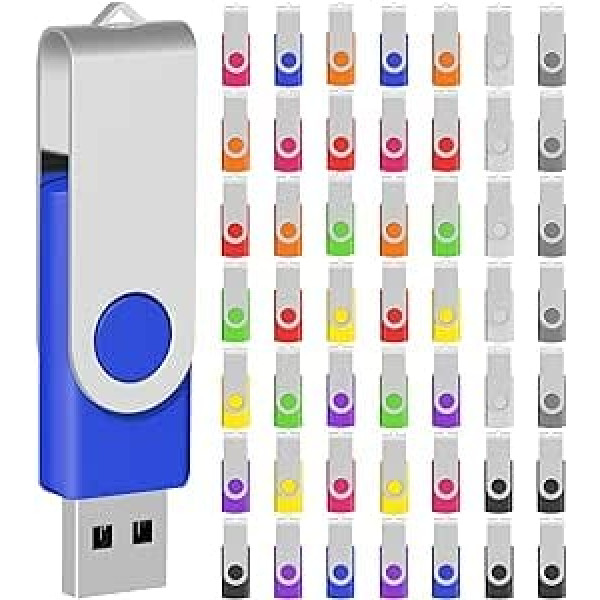 Iepakojumā 50 1 GB USB atmiņas karte 2.0 Transmemory Memory Stick Multicolored