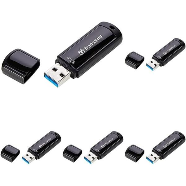 Transcend 32GB JetFlash 700 USB 3.1 Gen 1 USB Stick TS32GJF700, Black (Pack of 5)