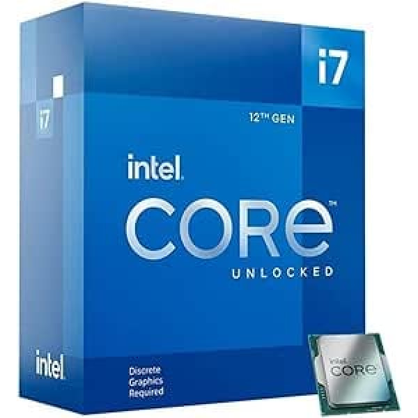 Intel Core i7-12700KF 12. paaudzes galddatoru procesors (pamata pulkstenis: 3,6 GHz Turbo Boost: 5,0 GHz, 6 kodoli, LGA1700, RAM DDR4 un DDR5 līdz 128 GB) BX8071512700KF