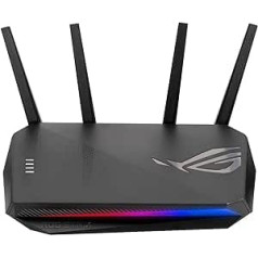 ASUS ROG Strix GS-AX5400 spēļu kombinējams maršrutētājs (piesaiste kā 4G un 5G maršrutētāja nomaiņa, Ai Mesh WLAN sistēma, WiFi 6 AX5400, saderīgs ar PS5, spēļu dzinējs ar Aura RGB, Gigabit LAN)