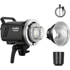 Godox MS300-V Compact 300W Studio Flash, Upgraded Adjustment Lamp, 2.4G Wireless X System GN58 5600K Monolight with Bowens Mount, 0.1-1.3 s Recycling Time