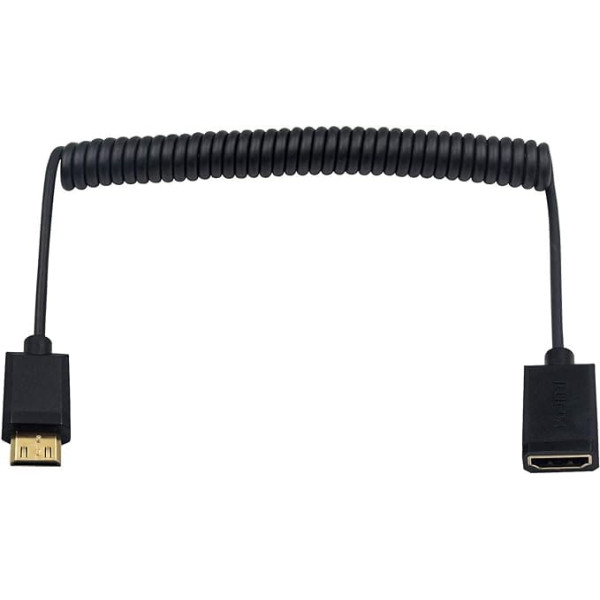 Duttek Mini HDMI uz HDMI kabelis, HDMI uz Mini HDMI tinuma kabelis, Mini HDMI vīrišķais-HDMI adaptera kabelis, atbalsts 1080P Full HD, 3D kamerai, videokamerai, klēpjdatoram, projektoram utt 6 pēdas