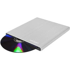 Archgon, ārējais DVD rakstītājs G, dators, Mac, USB 3.0 USB-C, M-disk, slota ielādes diskdzinis, alumīnijs, sudrabs