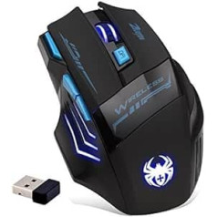 DLAND ZELOTES Professional LED Optical 2400 DPI 7 Button USB 2.4G Wireless Gaming Mouse Mice for Gamer Adjustable DPI Switch Function 2400 DPI /1600 DPIFor Pro Game Notebook PC Laptop Computer