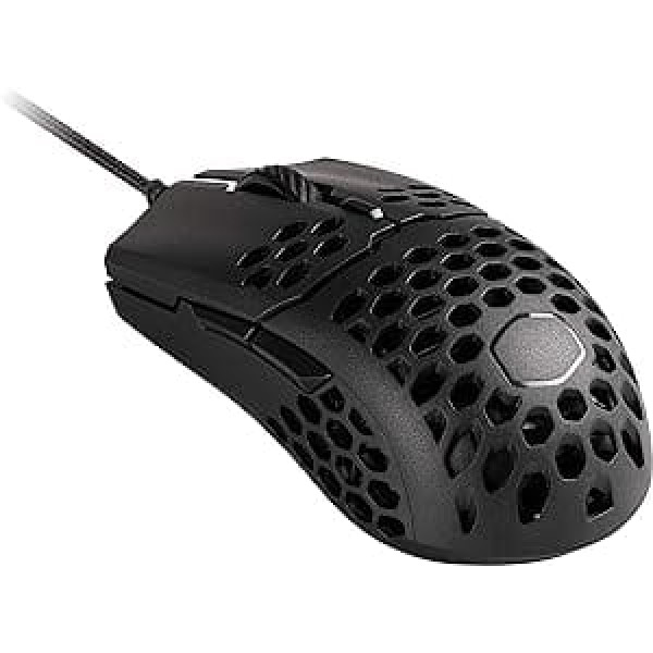 Cooler Master MM710 ultra-light 53 g gaming mouse with cable and honeycomb shell, 16000 DPI, optical sensor, 20 million click omron switches, PTFE glide feet, ambidextrous - matt black