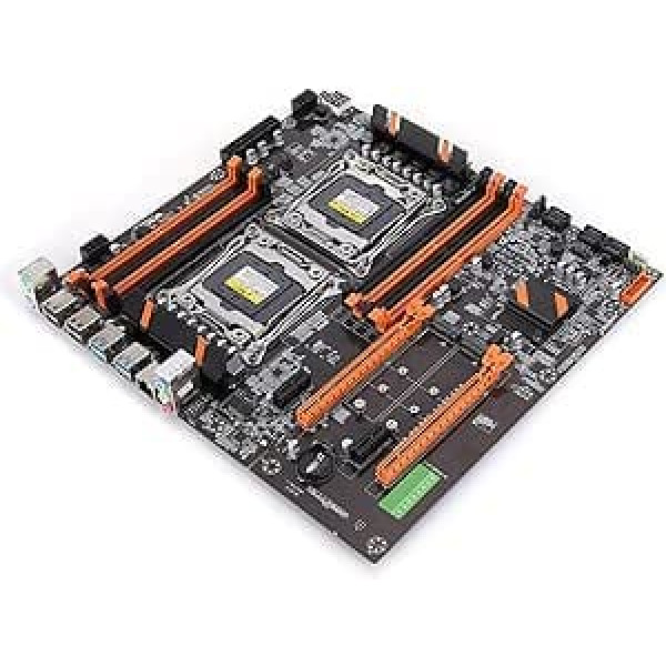 X99 galddatora mātesplate ar divām ligzdām DDR4 PCI-E SATA3.0 RJ45 NVME M.2 I/O PS/2 E5CPU ATX spēļu mātesplate ar dzelzs plati un PIN kabeli