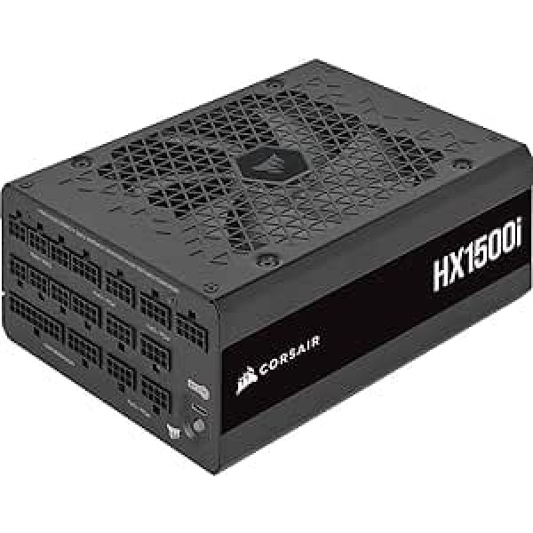 Corsair HX1500i Fully Modular Ultra Quiet ATX Power Supply (Three EPS12V Ports, Liquid Bearing Fan, Zero RPM Fan Mode, 80 PLUS Platinum Efficiency) Black