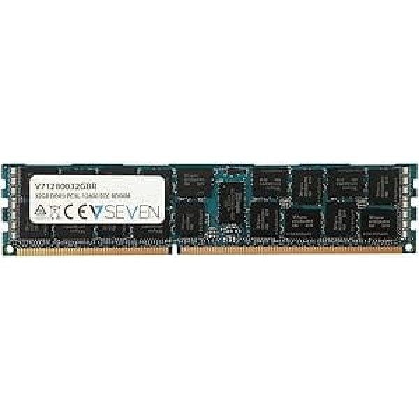 V7 V71280032GBR serveris DDR3 DIMM Arbeitsspeicher 32GB (1600MHZ, CL11, PC3-12800, 240pin, 1,35 volti, reģistrēts ECC)