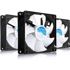 AABCOOLING Super Silent Fan 9 PWM – Quiet and Efficient 92 mm Case Fan with 4 Anti-Vibration Pads, Silent Fan Housing Fan Cooling 9.5 ~ 17.9 dB(A) 17.5 ~ 58 m3/h – Value Pack of 3