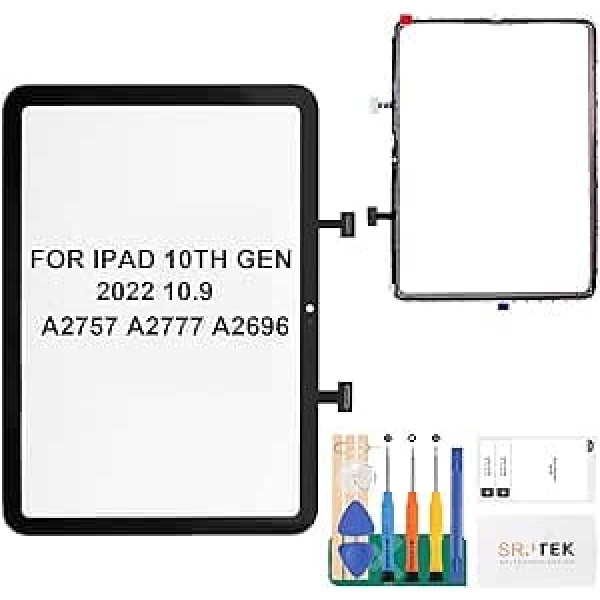 iPad 10. paaudzes ekrāna nomaiņa 2022 ekrāna nomaiņa iPad 10. paaudzes 2022. gada skārienekrāna remonts iPad 10,9 collu A2757 A2777 A2696 digitālā pārveidotāja nomaiņa, melna (bez LCD)